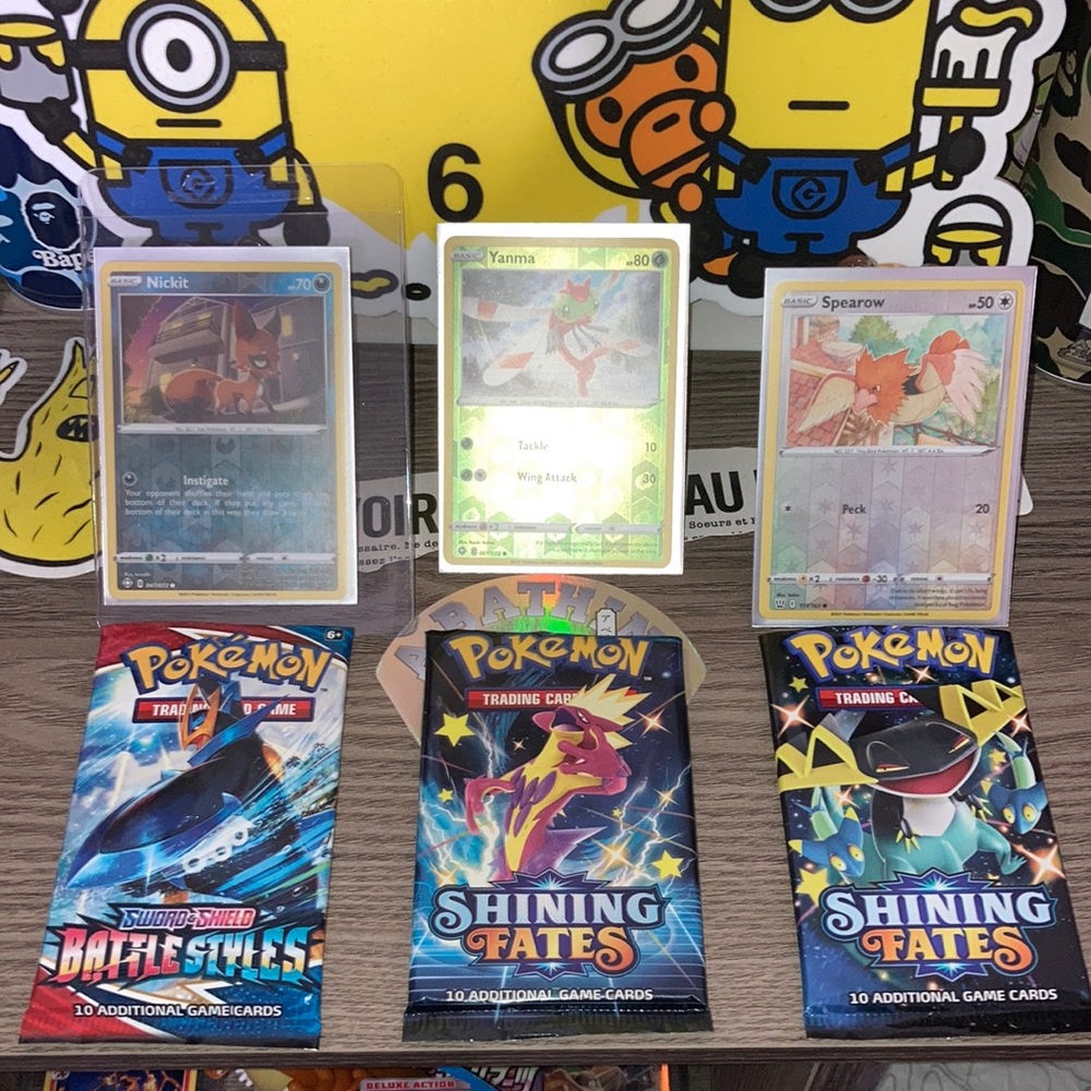 Pokémon Booster packs (3) Open Packs hits are Three Reverse Holo’s Shown Sleeved